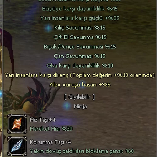  5e5 +15 KARA NİNJA ZIRHI